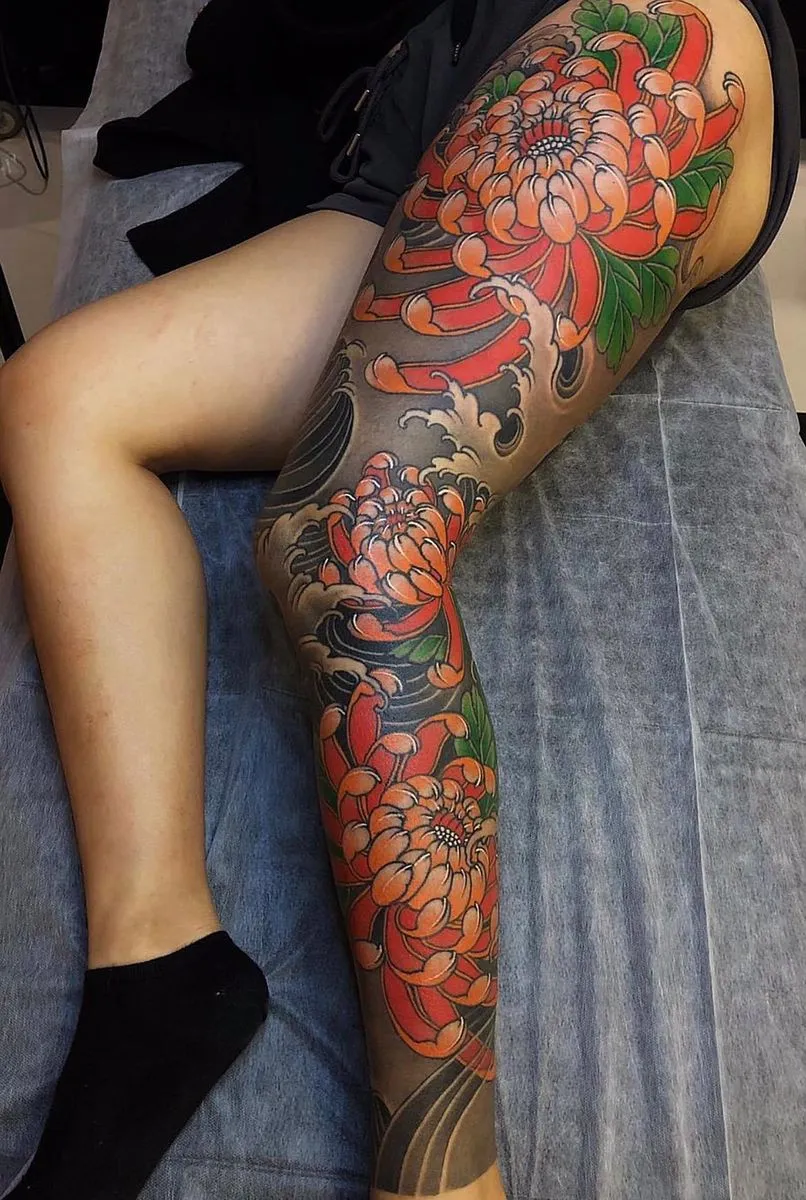 5+ Iconic Style in Leg Japanese Tattoos to Represent Your Strength