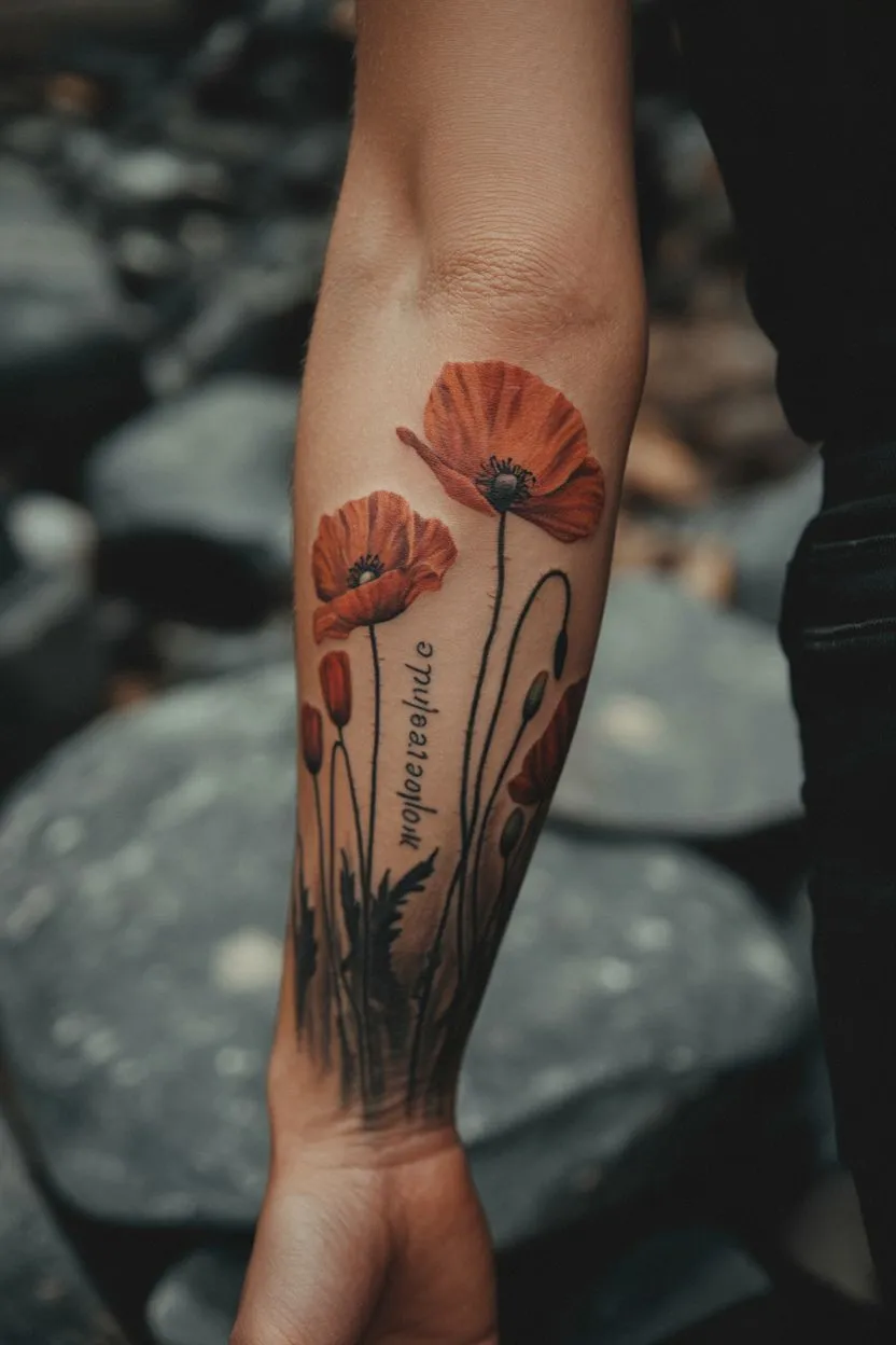 Poppy Flower Tattoo for Men: Meanings, Styles & Placement Guide