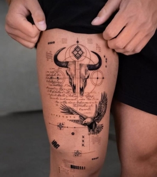 Thigh Tattoo Men – Designs, Placement & What to Expect